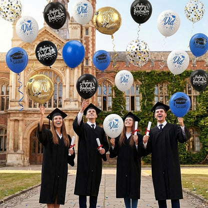 HILAVO Blue and Black Graduation Balloons 2026 Graduation Decoration 18 In Grad - Image 7