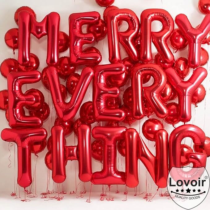 Lovoir 40 Inch Large Red Letter U Balloons Big Size Jumbo Mylar Foil Helium - Image 3