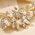 Crystal Rhinestone Pearl Hair Comb Gold Wedding Bridal Hair Pins Accessory