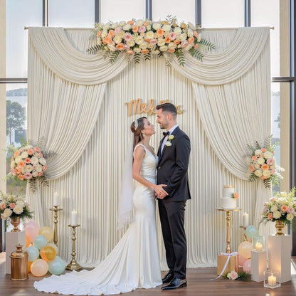 20ftx10ft Wrinkle Free Beige Backdrop Curtains - Image 6