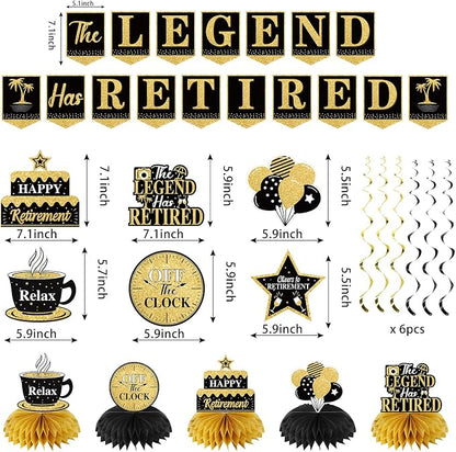 Retirement Party Decorations for Men Happy Retirement Party Supplies Kit | - Image 2