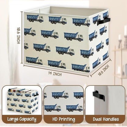 Blue Dump Truck Boy Nursery Storage Basket - Image 5