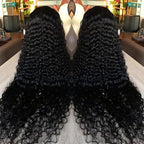 HD Lace Front Wigs Human Hair Deep Wave Wig 200 Density 13x6 Human Hair Lace Front Wigs for Women Pre Plucked Glueless Curly Wigs 26 Inch Deep Wave Lace Frontal Wigs Human Hair Natural Color