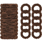 WantGor Hair Ties, Women 10PCS Hair Bands No Damage Elastic Scrunchies Seamless Ponytail Holders Hair Accessories Head Bands for Women's Thick Thin Hair (Brown)