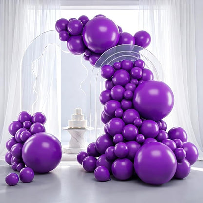 RUBFAC Purple Balloons Different Sizes Dark Purple Balloon Arch 129pcs | Pack by RUBFAC