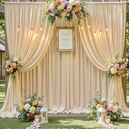 30ft×12ft Wrinkle Free Champagne Backdrop Curtain - Image 9