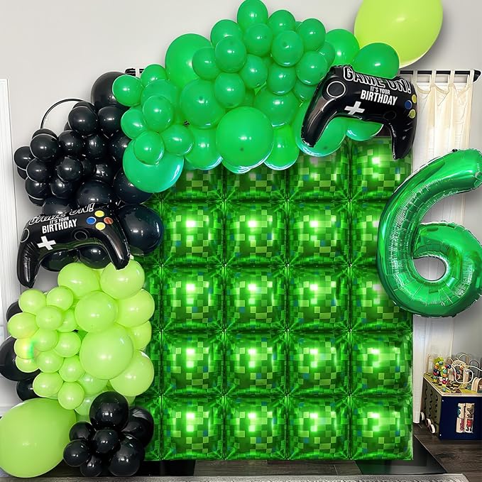 HILAVO Green Pixel Square Balloon Wall - Image 5