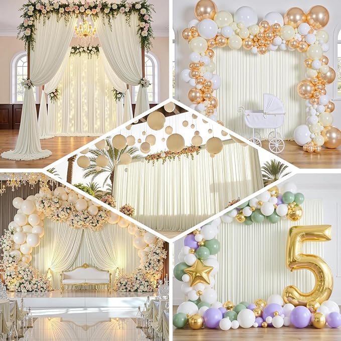 10ft×12ft Ivory Backdrop Curtain - Image 6