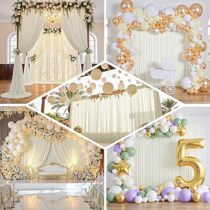 10ft×12ft Ivory Backdrop Curtain - Image 6