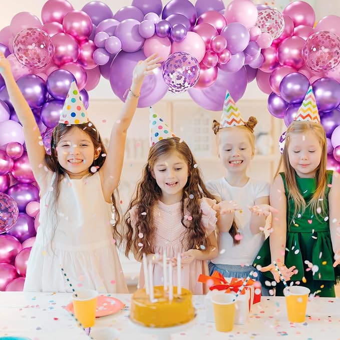 Pink Purple Balloon Garland Arch Kit - Image 4