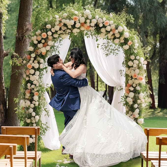 6 ft Gold Metal Balloon Arch Stand, Arch Backdrop Stand - Image 5