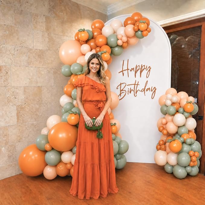 CROSSFINGERS Orange Baby Shower Decorations, Sage Green Balloon Arch Kit | Sand - Image 4