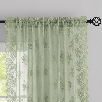 Kotile Sage Green Sheer Curtains - Image 2
