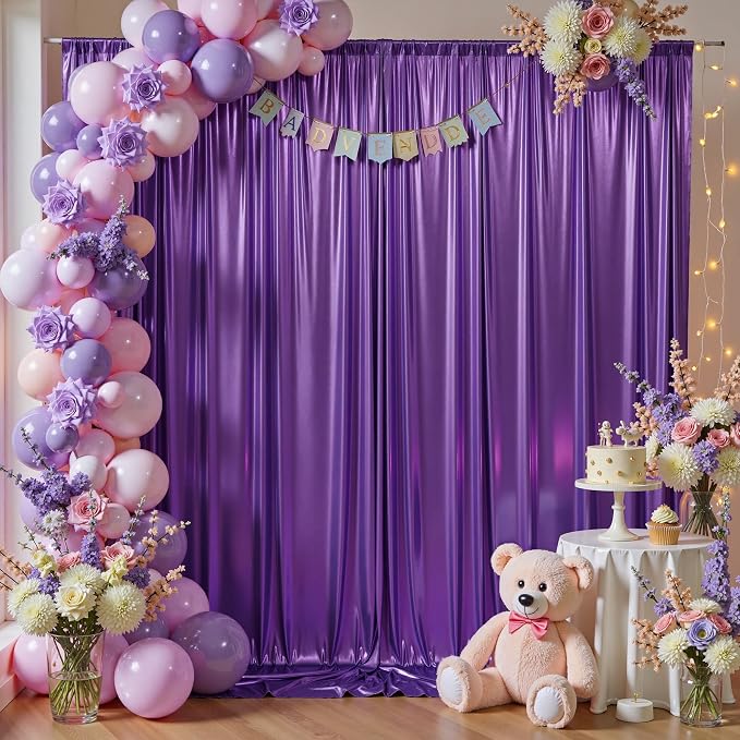 40ftx10ft Shimmer Purple Sequin Backdrop Curtain - Image 8