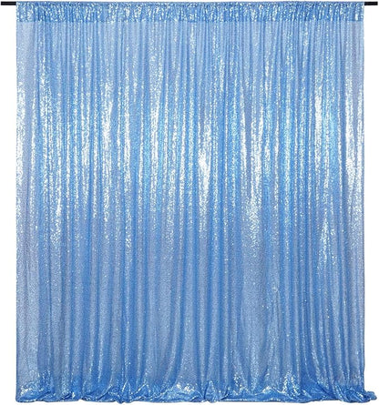 Poise3EHome Blue Sequin Backdrop, 10FT x 10FT Sequin Photography Backdrop by Poise3EHome