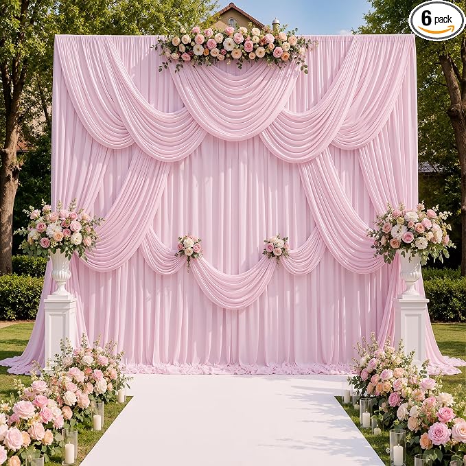 30ftx10ft Wrinkle Free Light Pink Backdrop Curtains by ENJOYYOURPARTY