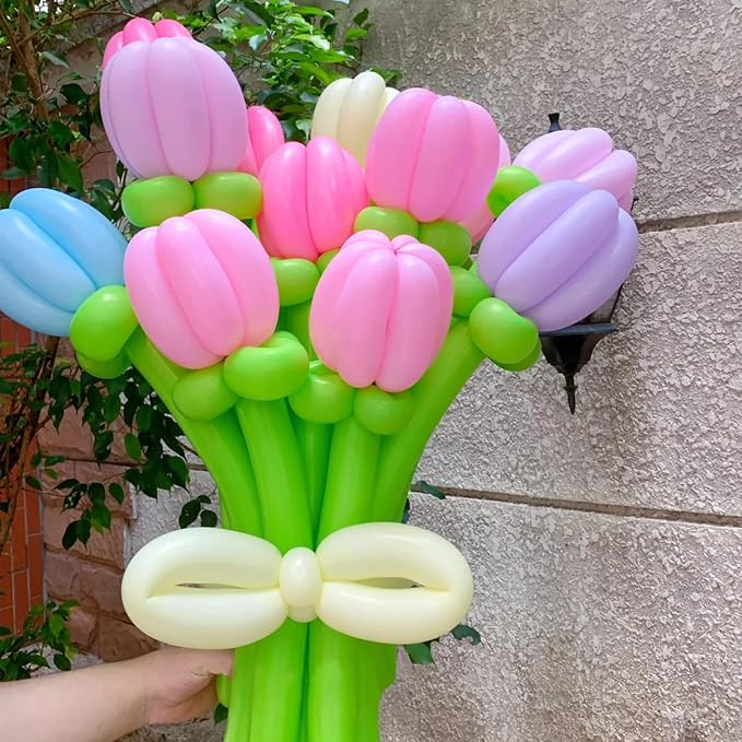 Pink 260 long Balloons 100 Pack Matte Pink Modeling Long Magic Balloons - Image 5