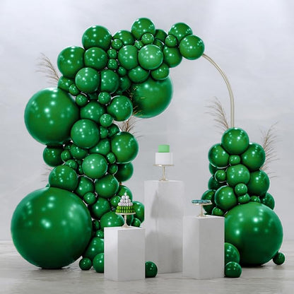 PartyWoo Dark Green Balloons 99pcs Emerald Hunter Forest Green Color | by PartyWoo