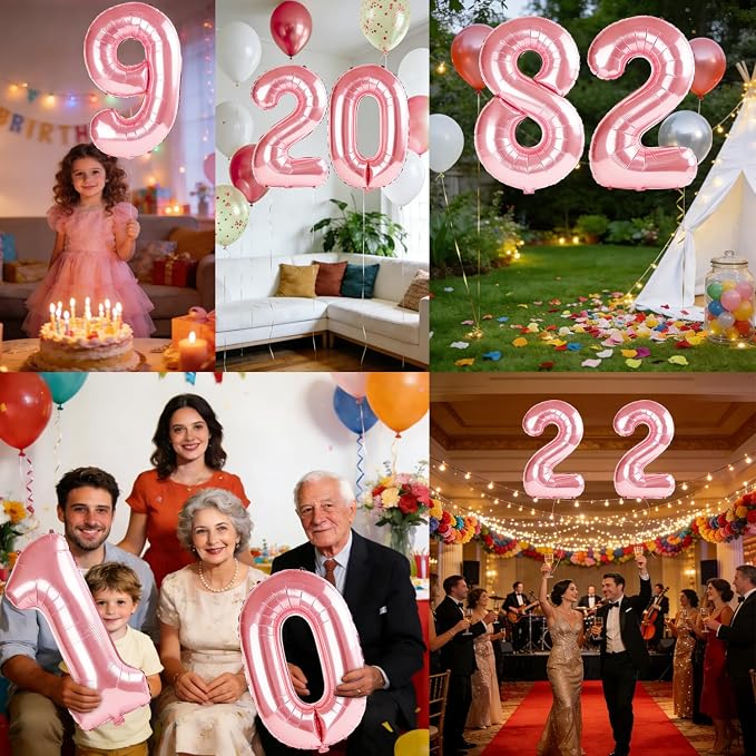 40 Inch Number 82 Balloons for 82nd Birthday Party Decorations, 0-100 Jewelry - Image 7