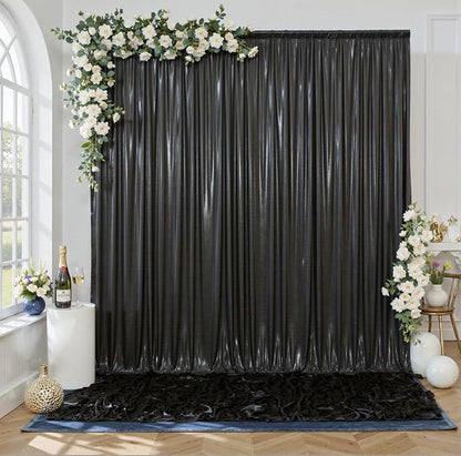 gogoparti 10x10FT Black Sequin Backdrop Curtain by Gogoparti