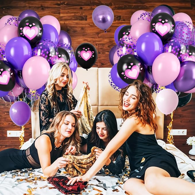 Pink Purple Black Balloons - Image 7