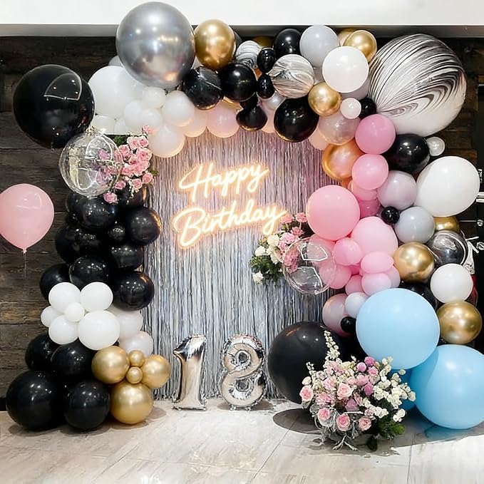 50pcs 12 Inch Matte Black Latex Balloons | Premium Black Party Balloon Kit - Image 3