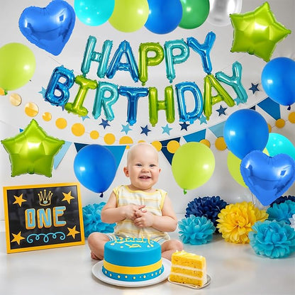 Blue Green Birthday Decorations - Image 7