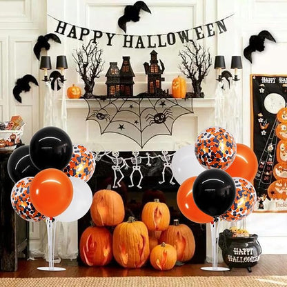 TONIFUL Halloween Balloon Stand Black Orange Balloon Centerpiece - Image 4