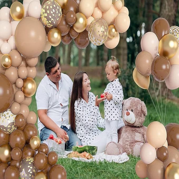 150PCS Neutral Brown Balloons Garland Arch Kit Different Size Nude Balloons | - Image 5