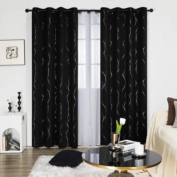 Deconovo Living Room Curtains 95 Inches Long, Thermal Insulated, Room Darkening by Unknown