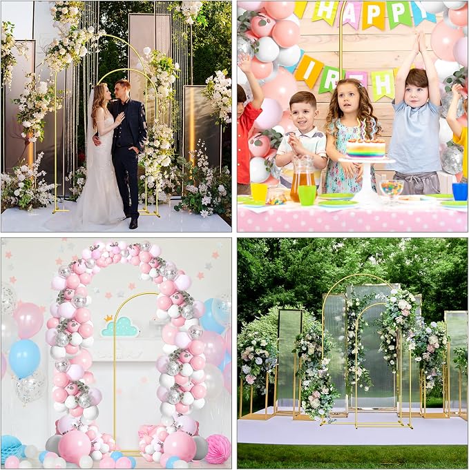 Wedding Arch Backdrop Stand Set of 2, 7.3FT & 6FT | Metal Arch Backdrop Stand - Image 7