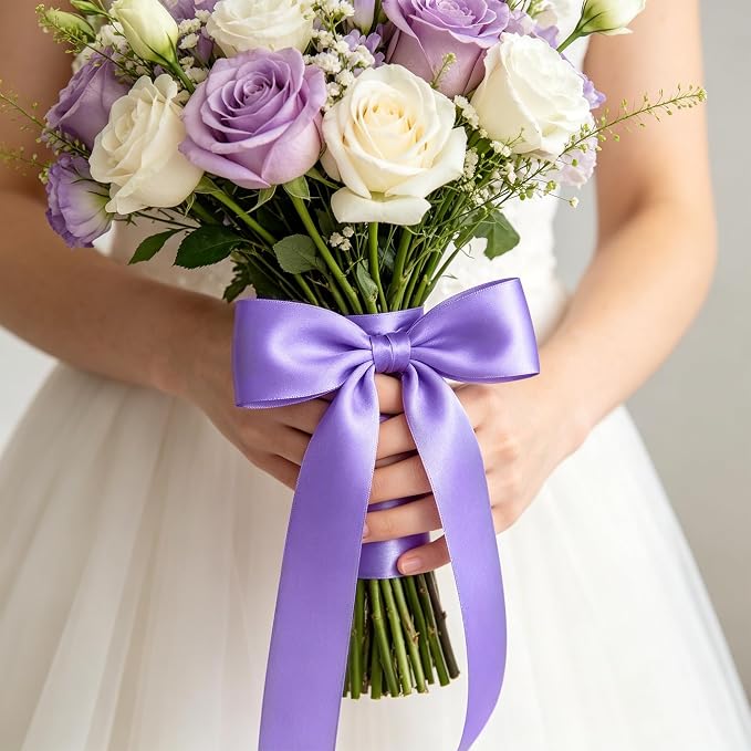 1In 30Yards Violet Satin Ribbon - Image 5