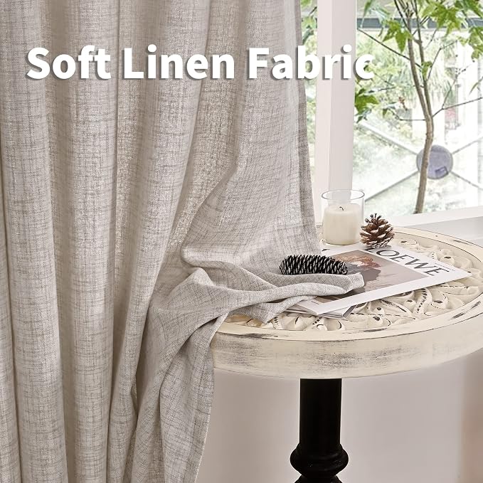 YoungsTex Natural Linen Curtains 38 Inch Width - Image 7
