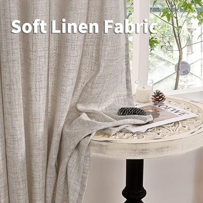 YoungsTex Natural Linen Curtains 38 Inch Width - Image 7