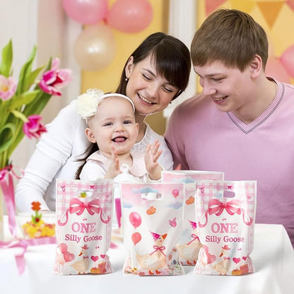 ANGOLIO One Silly Goose Party Favor Bags, Flowers Balloon Themed Party - Image 6