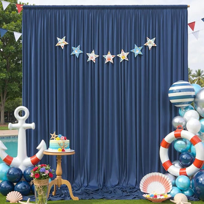 20ft×12ft Wrinkle Free Navy Blue Backdrop Curtain - Image 6