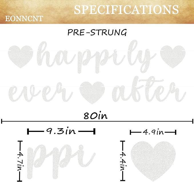 Pre-Strung Happily Ever After Banner - Image 3