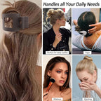 Velscrun Flat Hair Clips for Women Girls, Coffee Color Lay Flat Claw Clips, Strong Hold Large Hair Clip for Thick Hair, French Duck Billed Hair Jaw Claw Clip, Non Slip Grip for Daily Styling