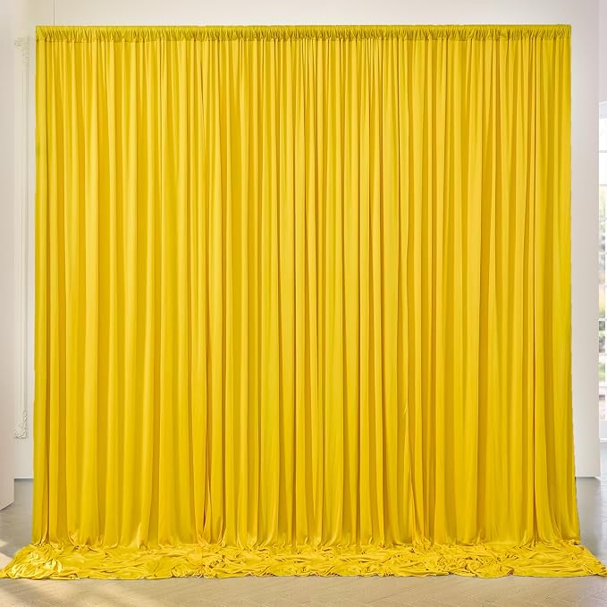 10ft x 10ft Wrinkle Free Yellow Backdrop Curtain by ENJOYYOURPARTY