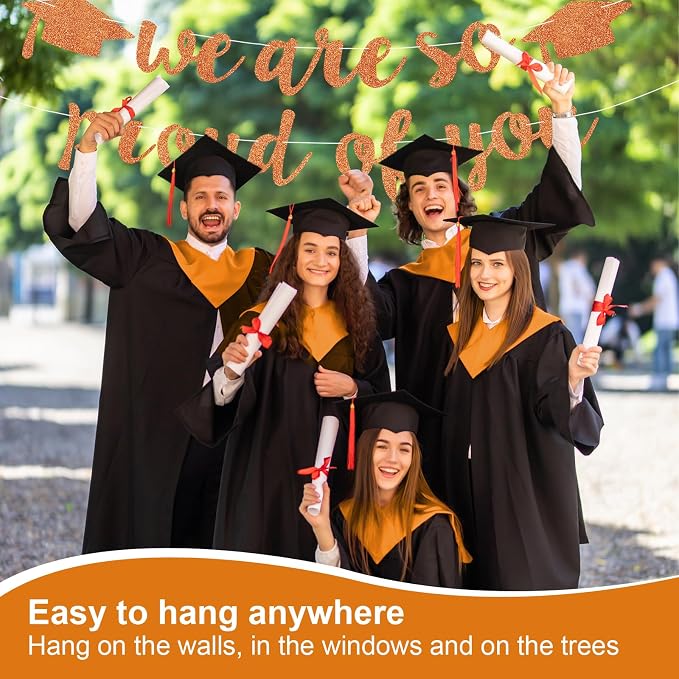 2026 Graduation Decorations Pre-Strung Blingbling We Are So Proud of You Banner - Image 3
