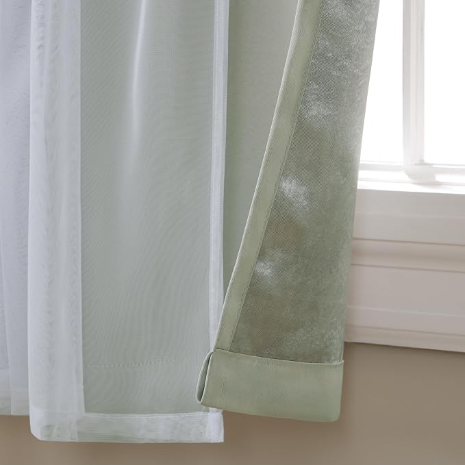 TOWN & COUNTRY LUXE Talia Double Layer Indoor Curtains, Sheer and Room - Image 2