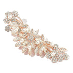 Rose Gold Crystal and Pearl Bridal Hair Clip Floral Hair Accessory Wedding Hair Comb For Women and Bride