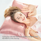 BEDELITE Satin Pillowcase with Zipper 2 Pack, Rose Pink Pillow Cases Standard Size, Super Soft and Cooling Similar to Silk Pillow Cases, Gift for Women Men(20x26 Inches)