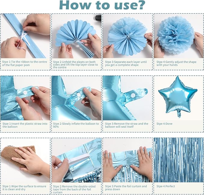 Blue Happy Birthday Party Decorations - Image 6