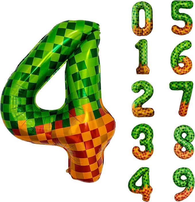 Pixel & TNT Theme 40in Giant Number Balloons by Unknown