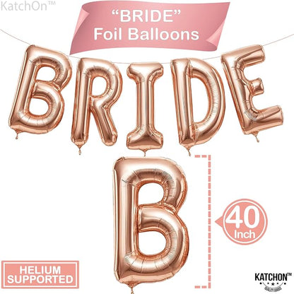 KatchOn Rose Gold Bride Balloons 40 Inch, Bachelorette Party Decorations | Rose - Image 2