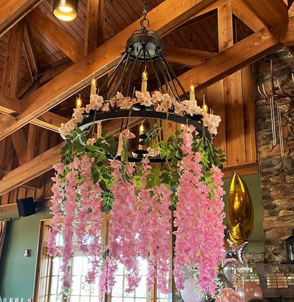 Artificial Wisteria Hanging Flowers-Fake Wisteria Flower Garland Silk Vines - Image 3