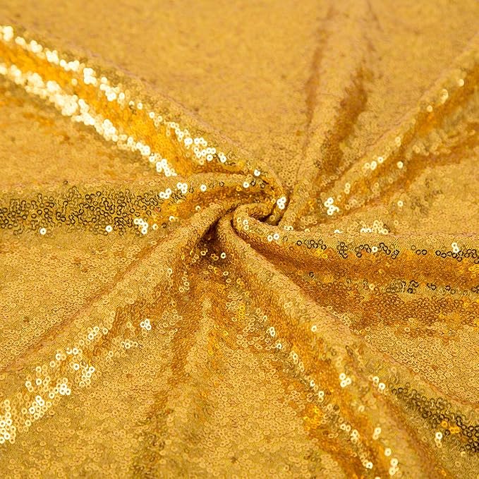 JYFLZQ Gold Sequin Backdrop Curtains 4ft x 8ft 2 Panel Glitter Photo Booth - Image 3