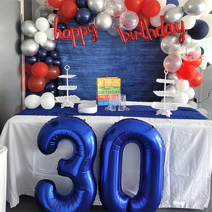 40 Inch Balloon Number 0 Navy Blue, Large Foil Dark Blue Number Balloons Set 0-9 - Image 4