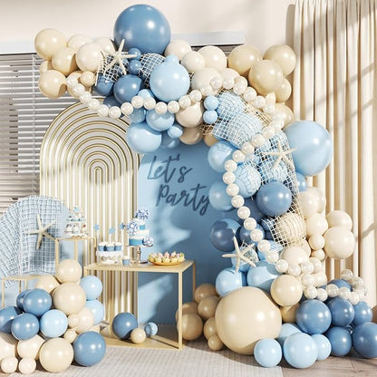 Blue Beach Balloon Arch Kit for Ocean Theme Baby Shower Decoration | 140Pcs by JOYFLOAT